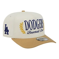 Men's New Era Cream Los Angeles Dodgers Club 9FIFTY A-Frame Snapback Hat