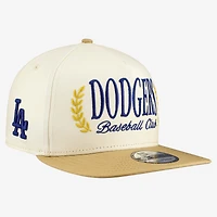 Men's New Era Cream Los Angeles Dodgers Club 9FIFTY A-Frame Snapback Hat