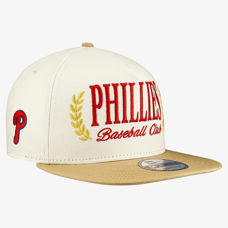 Men's New Era Cream Philadelphia Phillies Club 9FIFTY A-Frame Snapback Hat
