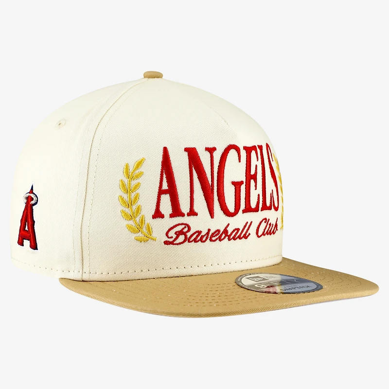 Men's New Era Cream Los Angeles Angels Club 9FIFTY A-Frame Snapback Hat