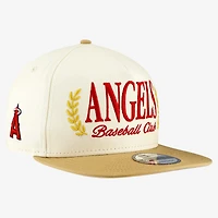 Men's New Era Cream Los Angeles Angels Club 9FIFTY A-Frame Snapback Hat