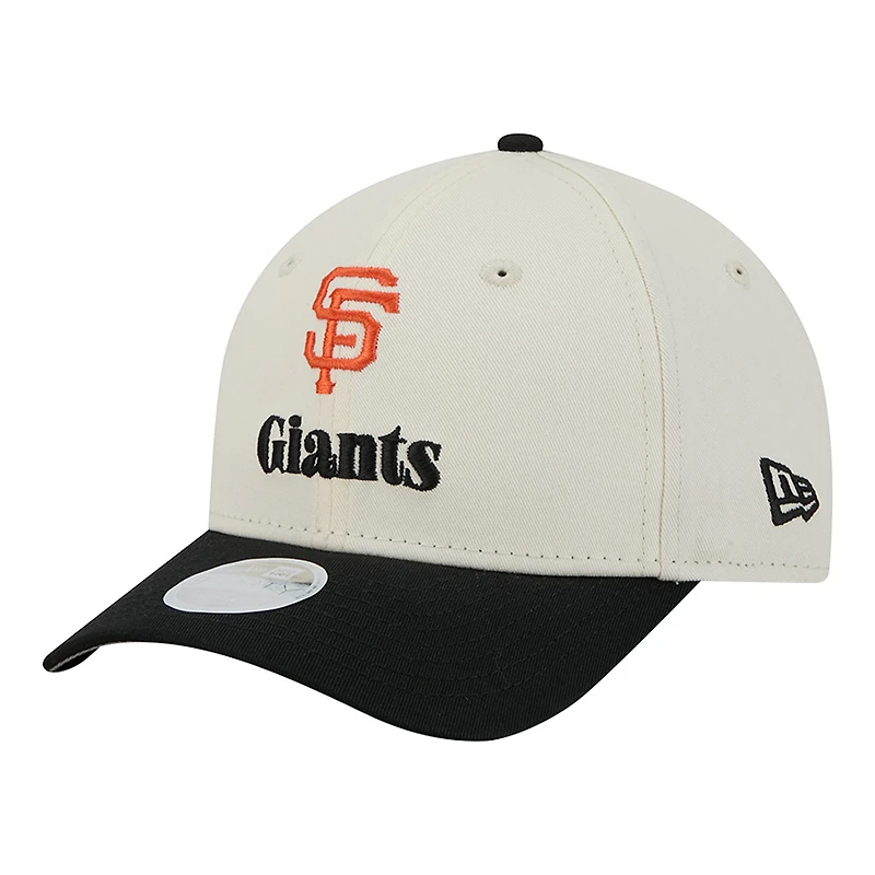 Women's New Era Cream/Black San Francisco Giants Primary 9FORTY M-Crown Adjustable Hat