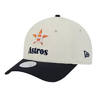 Women's New Era Cream/Navy Houston Astros Primary 9FORTY M-Crown Adjustable Hat