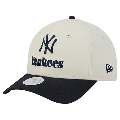 Women's New Era Cream/Navy New York Yankees Primary 9FORTY M-Crown Adjustable Hat