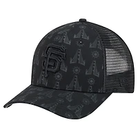 Men's New Era Black San Francisco Giants Tonal Icon 9FORTY Adjustable Trucker Hat