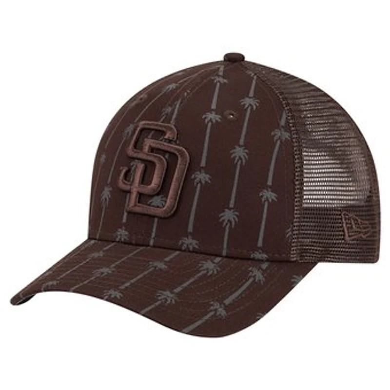 Men's New Era Brown San Diego Padres Tonal Icon 9FORTY Adjustable Trucker Hat