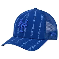 Men's New Era Blue New York Mets Tonal Icon 9FORTY Adjustable Trucker Hat