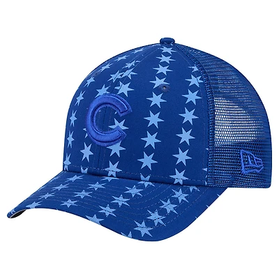 Men's New Era Blue Chicago Cubs Tonal Icon 9FORTY Adjustable Trucker Hat