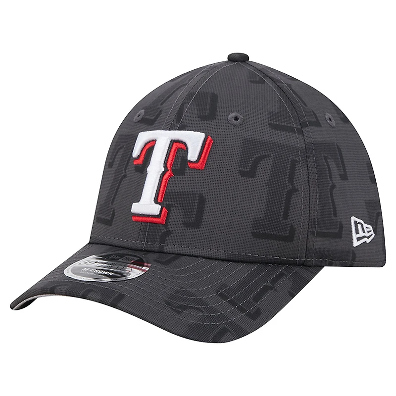 Men's New Era Gray Texas Rangers Halftone 39THIRTY Flex Hat