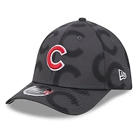 Men's New Era  Gray Chicago Cubs Halftone 39THIRTY Flex Hat