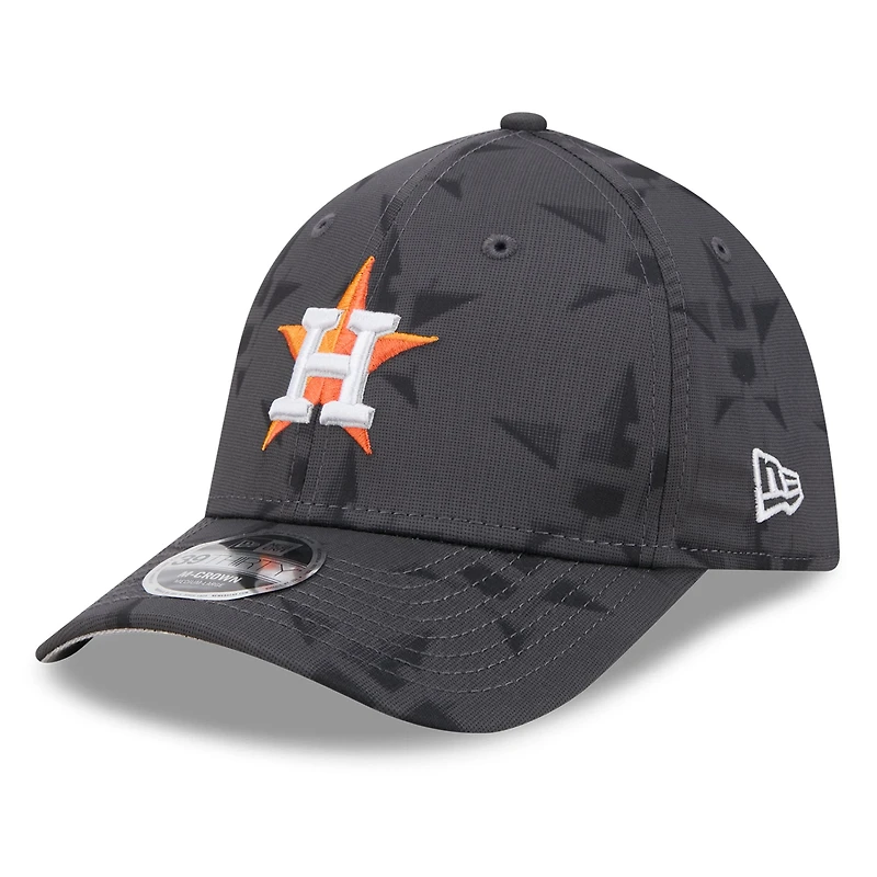 Men's New Era Gray Houston Astros Halftone 39THIRTY Flex Hat
