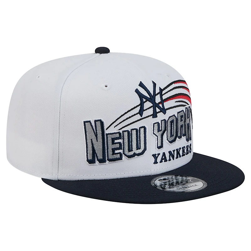 Men's New Era White New York Yankees Retro Sweep 9FIFTY Snapback Hat