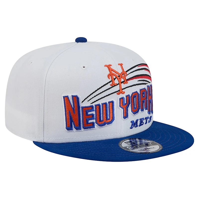 Men's New Era White New York Mets Retro Sweep 9FIFTY Snapback Hat
