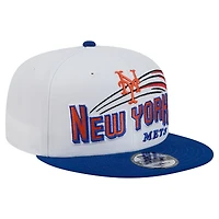 Men's New Era White New York Mets Retro Sweep 9FIFTY Snapback Hat