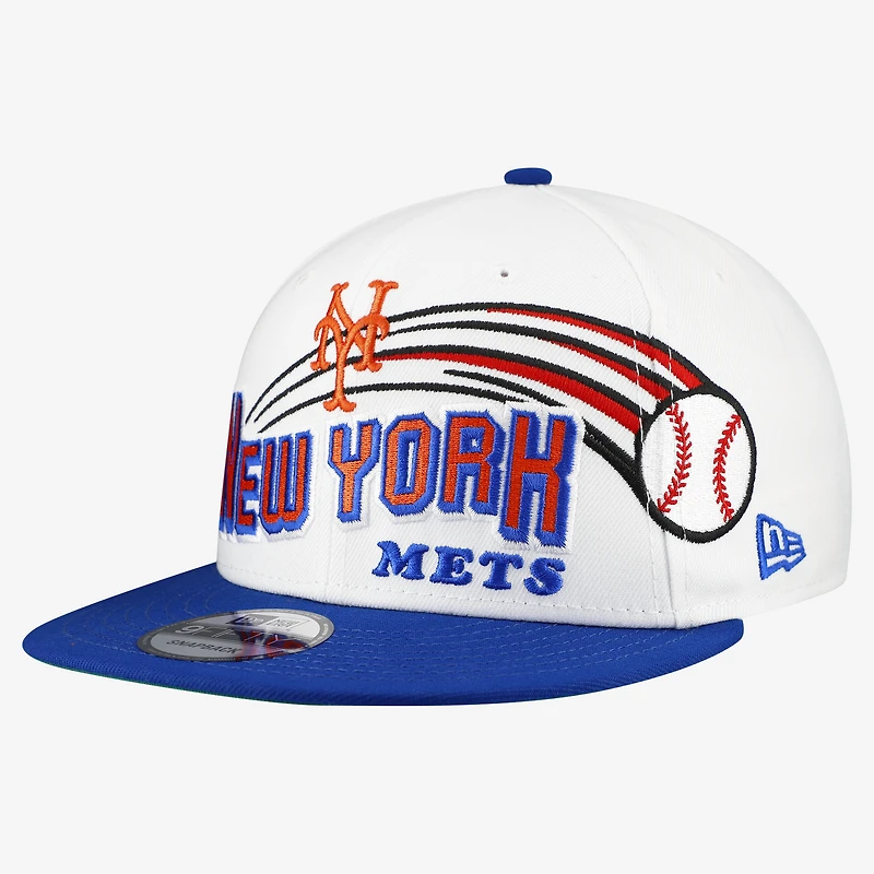 Men's New Era White New York Mets Retro Sweep 9FIFTY Snapback Hat