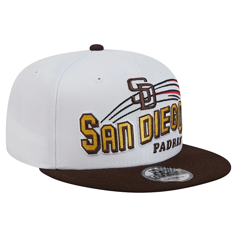 Men's New Era White San Diego Padres Retro Sweep 9FIFTY Snapback Hat
