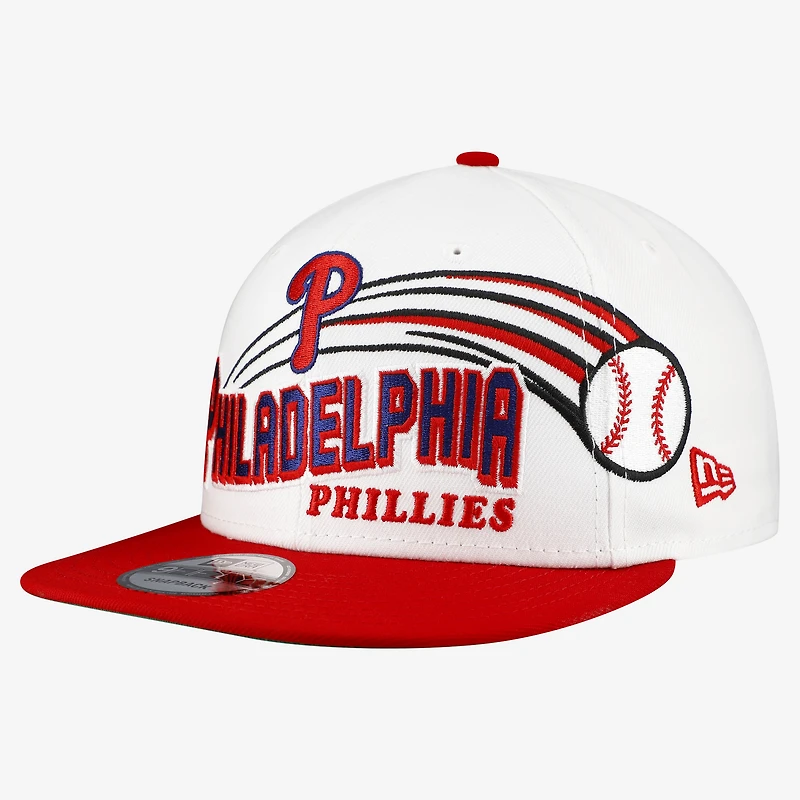Men's New Era White Philadelphia Phillies Retro Sweep 9FIFTY Snapback Hat