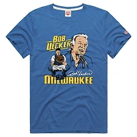 Men's Homage Royal Milwaukee Brewers Tri-Blend Hyperlocal T-Shirt