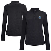 Women's Levelwear Black Buffalo Sabres Spike Raglan Quarter-Zip Top