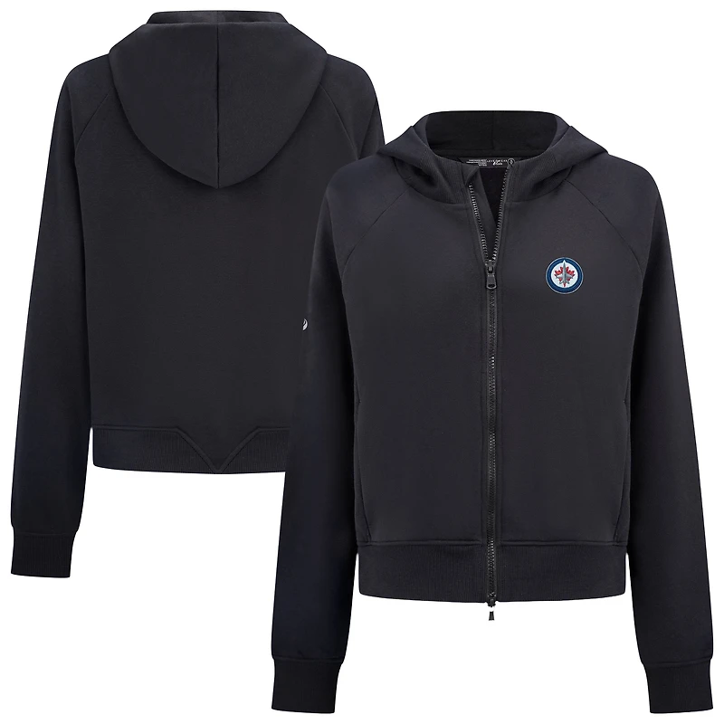 Women's Levelwear Black Winnipeg Jets Judd Raglan Full-Zip Hoodie