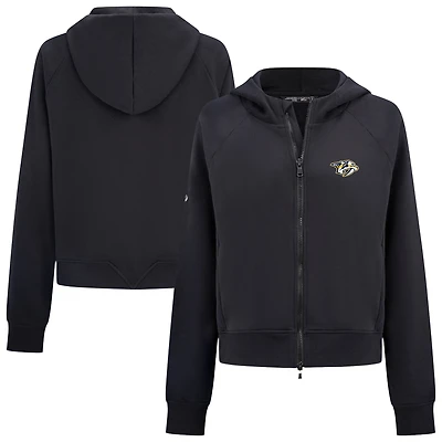 Women's Levelwear Black Nashville Predators Judd Raglan Full-Zip Hoodie