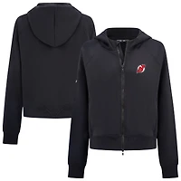 Women's Levelwear Black New Jersey Devils Judd Raglan Full-Zip Hoodie