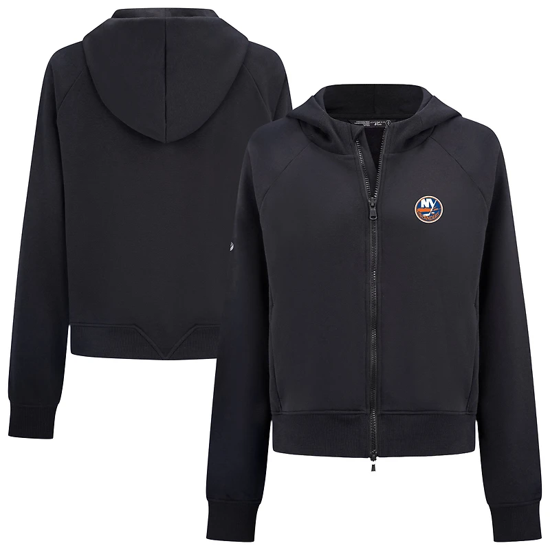 Women's Levelwear Black New York Islanders Judd Raglan Full-Zip Hoodie