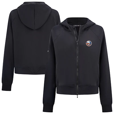 Women's Levelwear Black New York Islanders Judd Raglan Full-Zip Hoodie