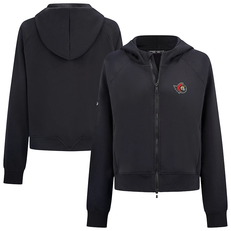 Women's Levelwear Black Ottawa Senators Judd Raglan Full-Zip Hoodie
