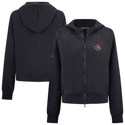 Women's Levelwear Black Ottawa Senators Judd Raglan Full-Zip Hoodie