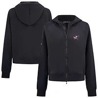 Women's Levelwear Black Columbus Blue Jackets Judd Raglan Full-Zip Hoodie