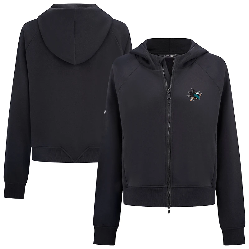 Women's Levelwear Black San Jose Sharks Judd Raglan Full-Zip Hoodie
