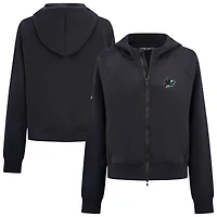 Women's Levelwear Black San Jose Sharks Judd Raglan Full-Zip Hoodie