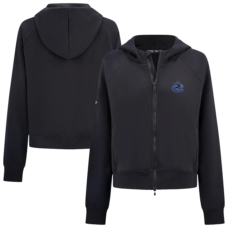 Women's Levelwear Black Vancouver Canucks Judd Raglan Full-Zip Hoodie