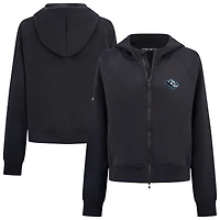 Women's Levelwear Black Utah Mammoth Judd Raglan Full-Zip Hoodie