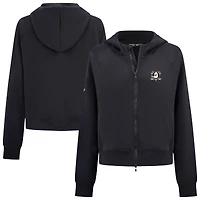 Women's Levelwear Black Anaheim Ducks Judd Raglan Full-Zip Hoodie