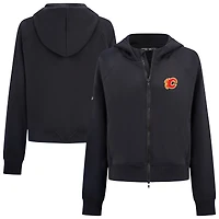 Women's Levelwear Black Calgary Flames Judd Raglan Full-Zip Hoodie