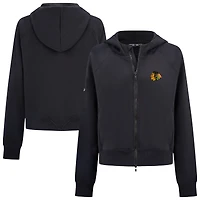 Women's Levelwear Black Chicago Blackhawks Judd Raglan Full-Zip Hoodie
