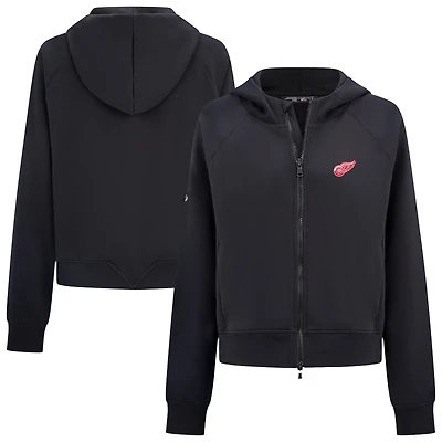 Women's Levelwear Black Detroit Red Wings Judd Raglan Full-Zip Hoodie