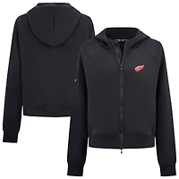 Women's Levelwear Black Detroit Red Wings Judd Raglan Full-Zip Hoodie