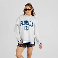 Women's Gameday Couture Gray Florida Gators Rally Point Contrast Stripe Mock Neck Sweatshirt