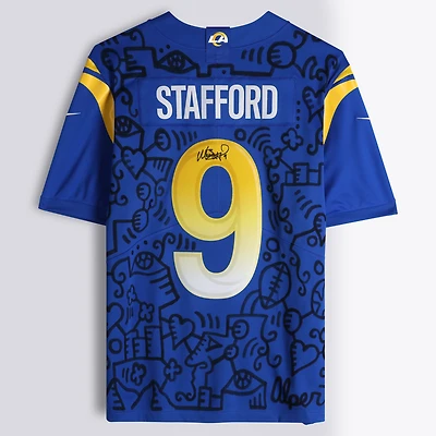 Matthew Stafford Los Angeles Rams Autographed Royal Nike Limited Jersey - Art by Alex Alpert - Limited Edition #1/1