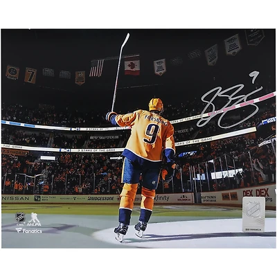 Filip Forsberg Nashville Predators Autographed 8" x 10" Gold Jersey Saluting the Crowd Photograph