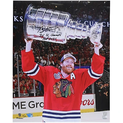 Duncan Keith Chicago Blackhawks Autographed 16" x 20" 2015 Stanley Cup Champions Raising Cup Photograph with "3x SC Champs" & "HOF 25" Inscriptions Limited Edition of 10