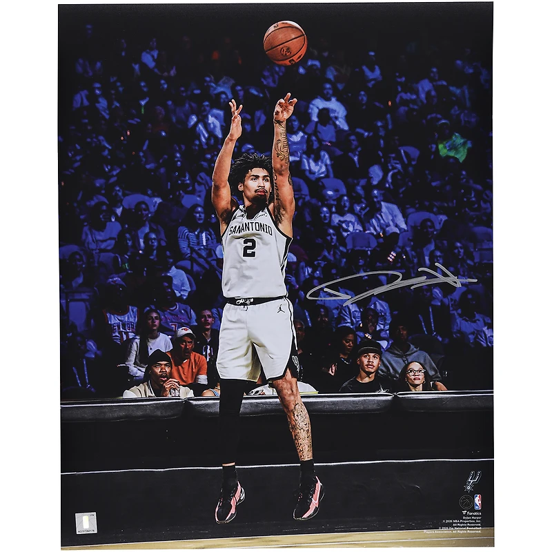 Dylan Harper San Antonio Spurs Autographed 16" x 20" Shooting Photograph