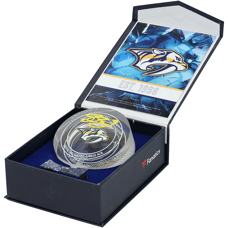 Filip Forsberg Nashville Predators Autographed Crystal Puck - Filled with Ice from the 2024-25 Season