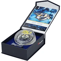 Filip Forsberg Nashville Predators Autographed Crystal Puck - Filled with Ice from the 2024-25 Season