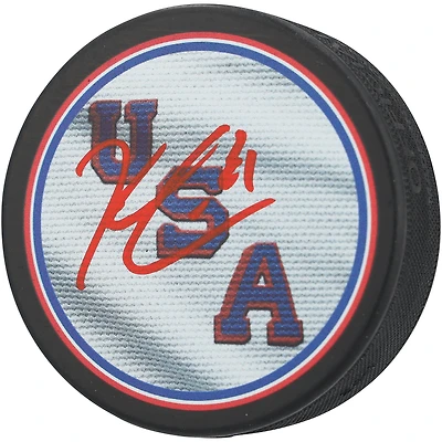 Kyle Connor Team USA Autographed 2026 Winter Olympics Hockey Puck