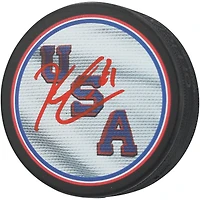 Kyle Connor Team USA Autographed 2026 Winter Olympics Hockey Puck