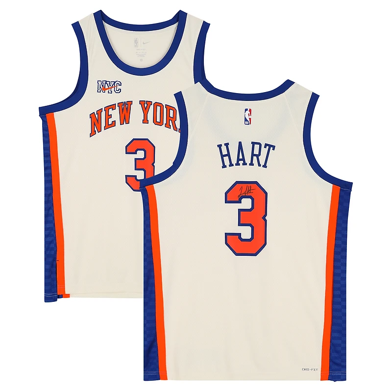 Josh Hart New York Knicks Autographed Cream Nike 2025-26 City Edition Swingman Jersey